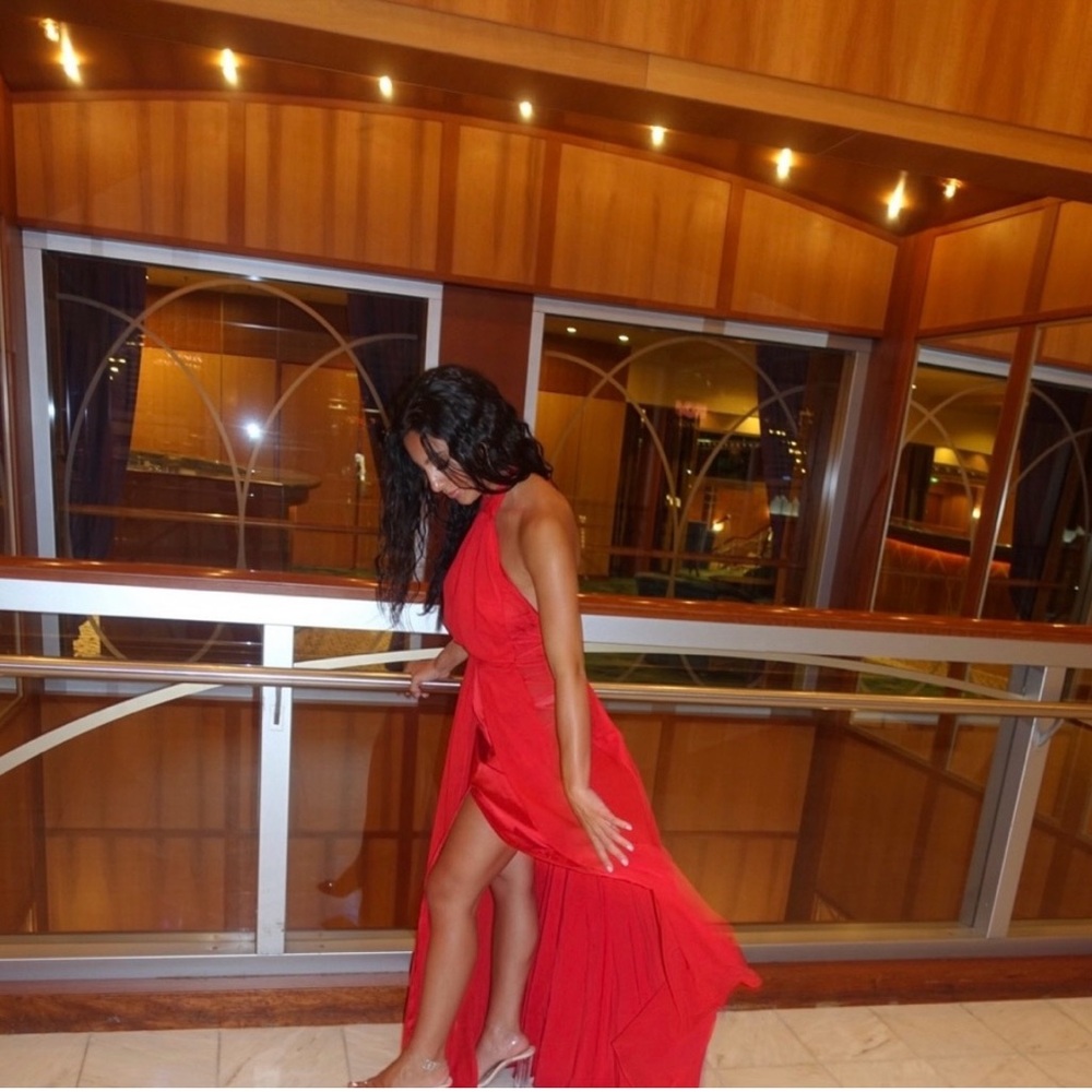 House of CB Red Halter Maxi - Picture 6 of 6